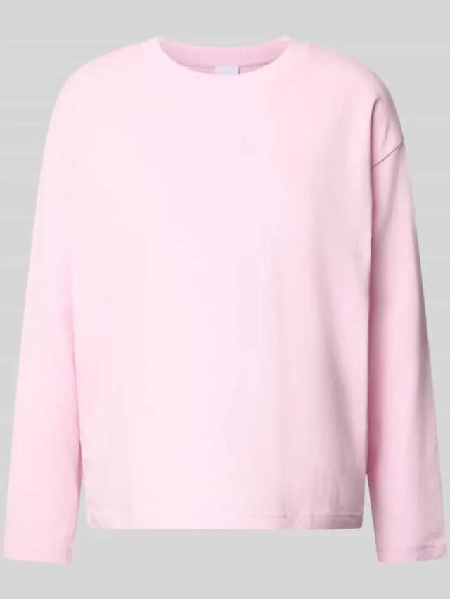 Mey Pyjamabovendeel met geribde ronde hals Roze