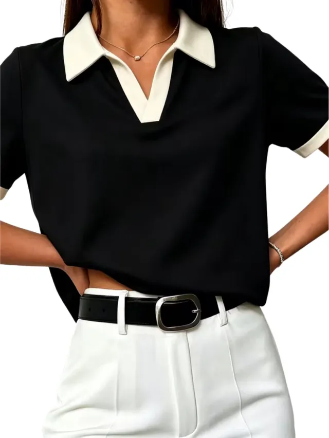 Currero Topje Dames - Top Kleding - Shirt - Blouse - Kort - Volwassen - Zwart Zwart 1