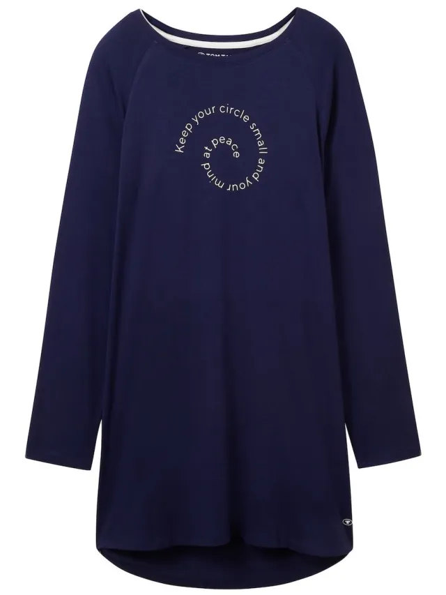Tom Tailor Nachthemd met print - blue-dark-solid