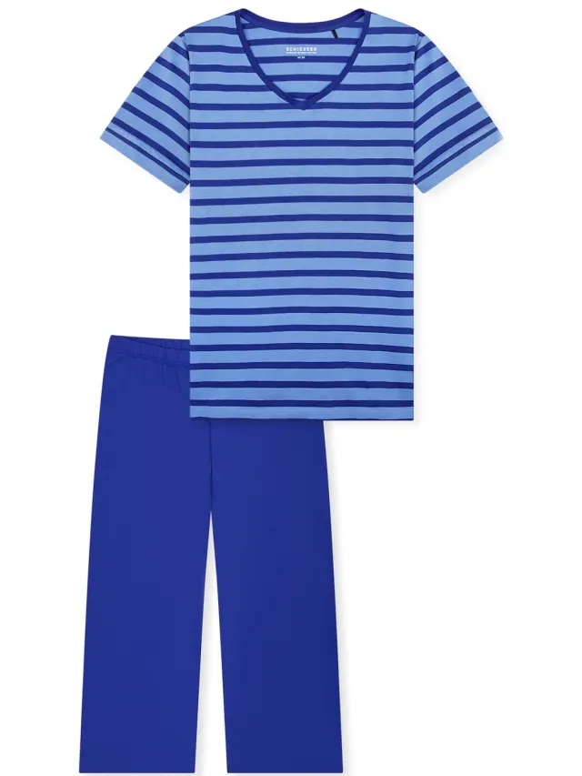Schiesser Vrouwen Pyjama Casual Essentials blauw, foto 2