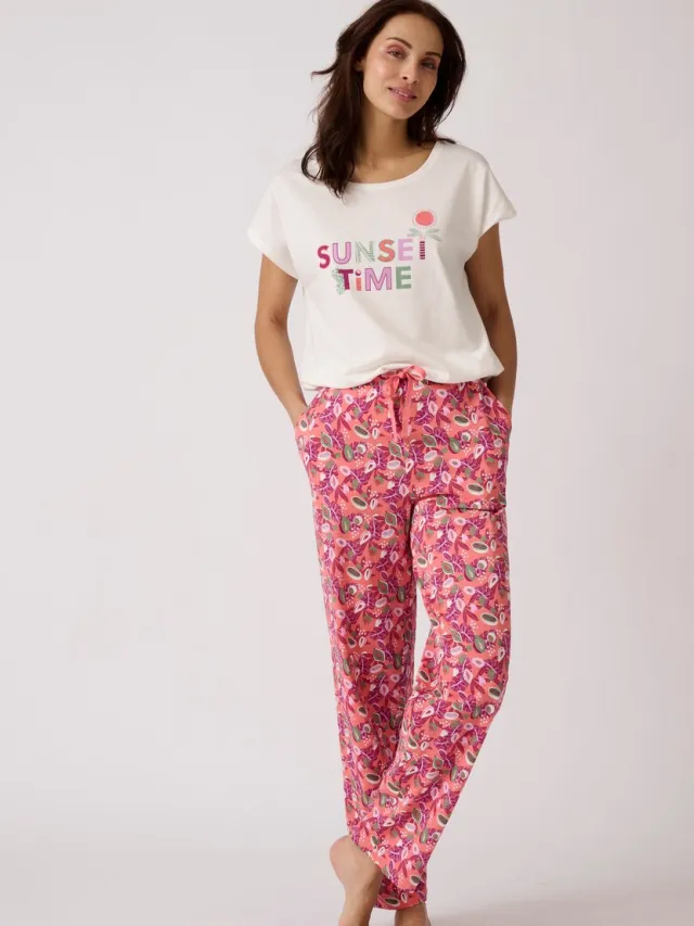 Damart Pyjamabroek van jerseytricot zuiver katoen - Dames - Roze - 38-40 (S)