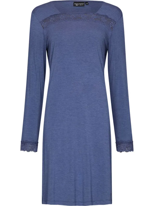 Pastunette Deluxe Dames Nachthemd Mandy - Viscose blauw