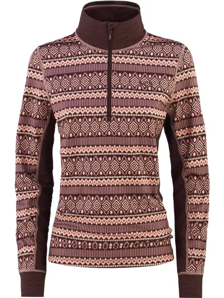 Kari Traa Lune halfzip shirt bruin