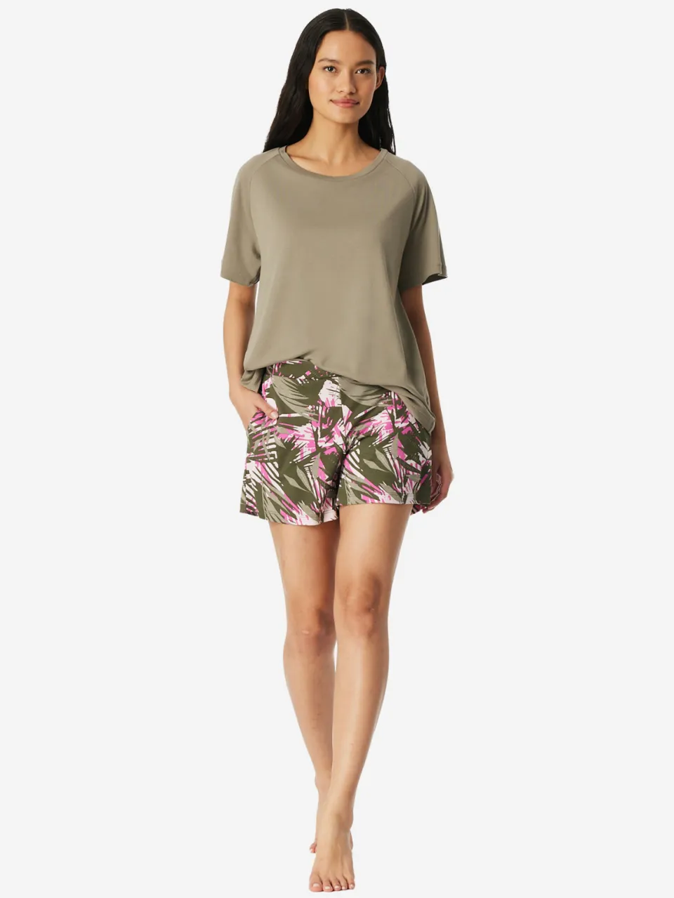 Schiesser Vrouwen Pyjama Modern kaki