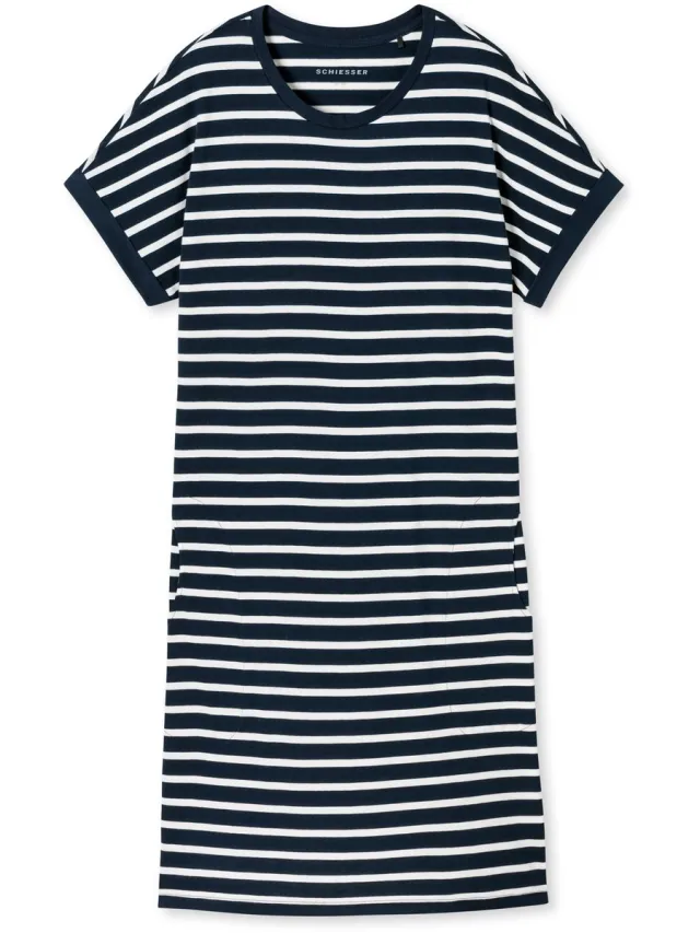 Schiesser Nachthemd Casual Essentials - Dames Nachthemd - nachtblauw