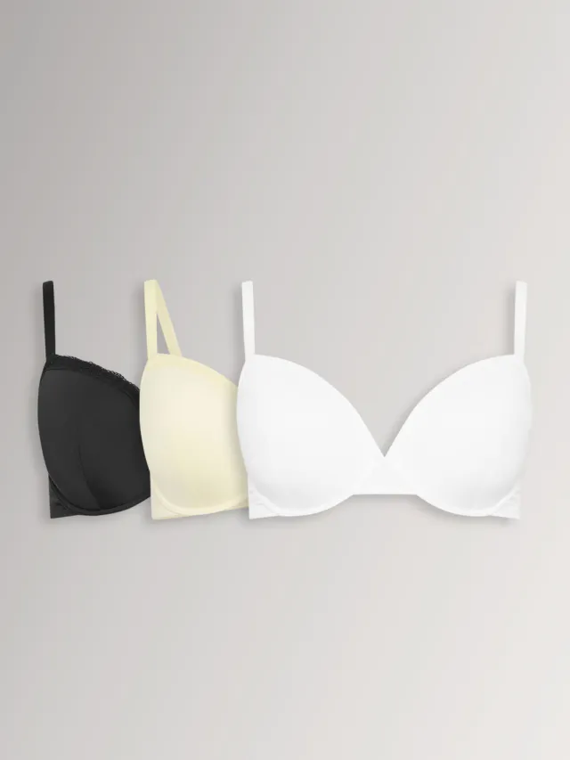 Yours 3 Pack Zwarte En Gele Gevormde Tshirtbh's Met Beugel, foto 2
