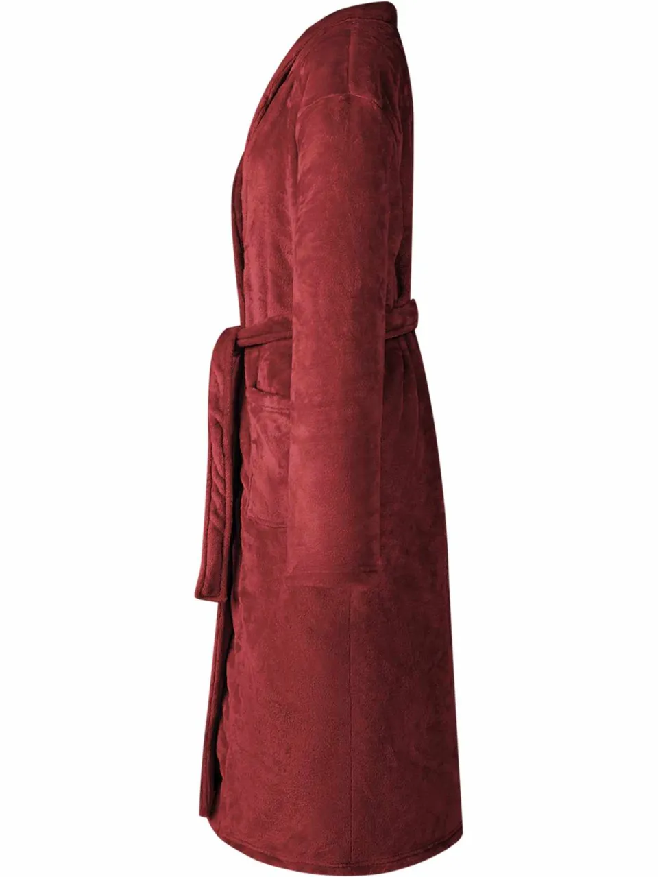 vidaXL Badjas zonder Kap Bordeaux Rood xxxl Flanel, foto 3