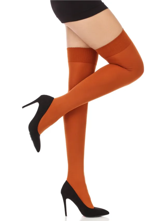 Merry Style MS-SS-T8002 Dames Panty - 40 DEN- Overkniekousen - Polyamide - Ginger - Universeel Formaat