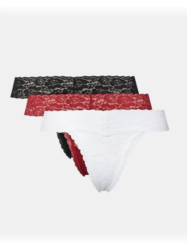 Guess Basic Lace Thong 3-pack string meerkleurig Multicolour