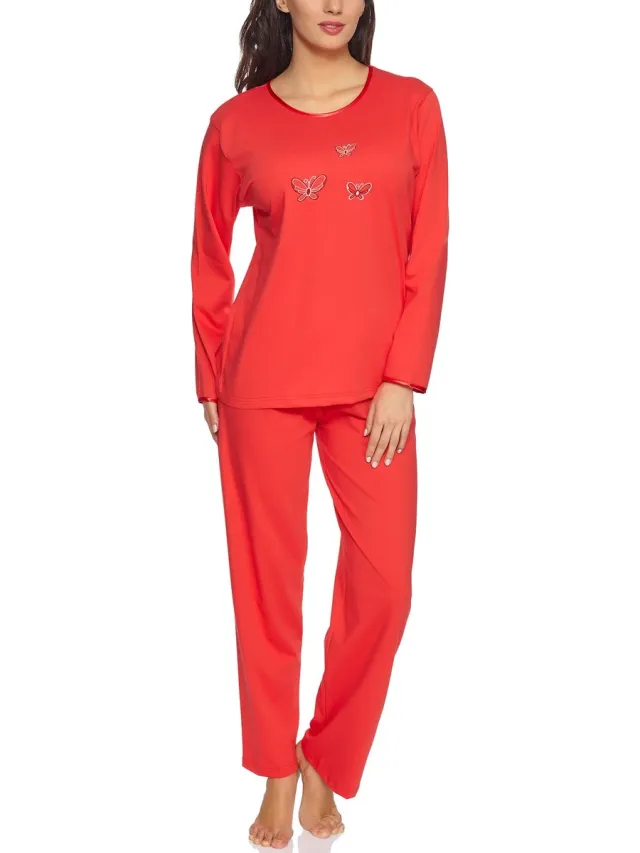 Merry Style Dames Pyjama - Lange mouwen - Lange broek - Katoen - MS-DR-Malwa-PJ - Koraal (Lange mouwen)
