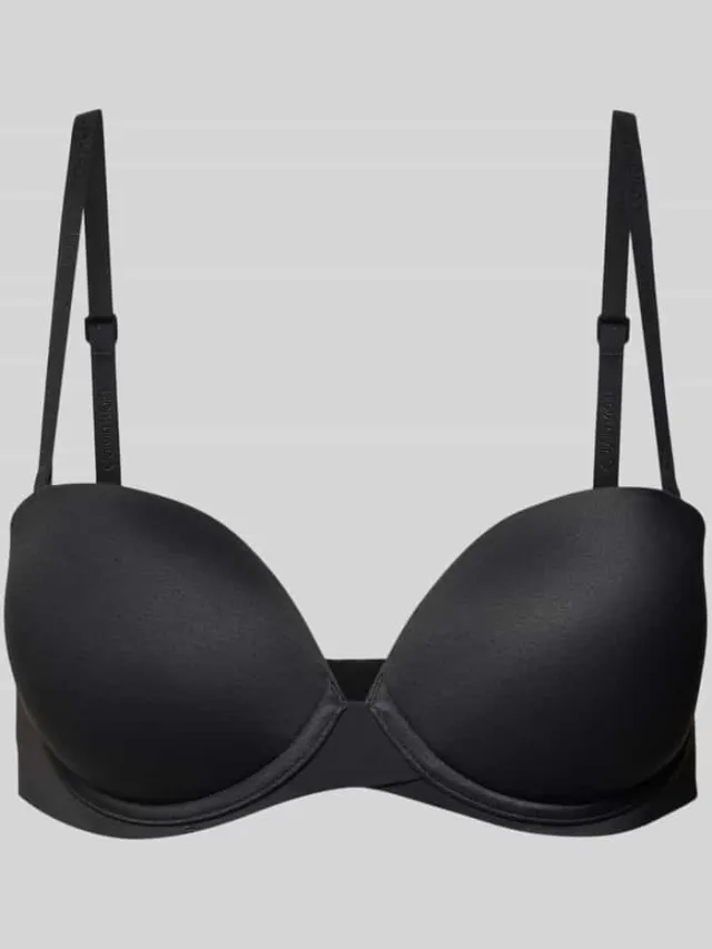 Calvin Klein Push-up-bh met labeldetails, model 'PERFECT FIT' Zwart
