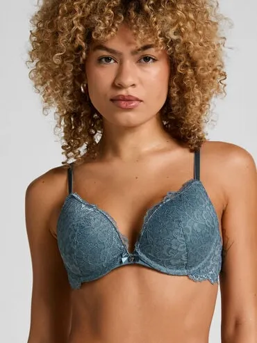 Hunkemöller Voorgevormde push-up beugel bh Marine Blauw
