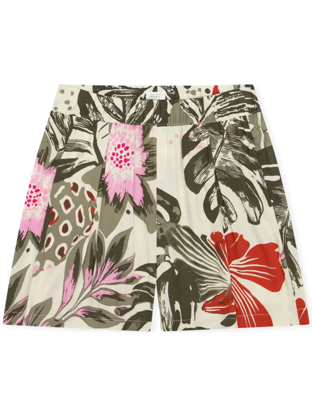 Schiesser Pyjamashort van viscose in allover-look Gebroken wit