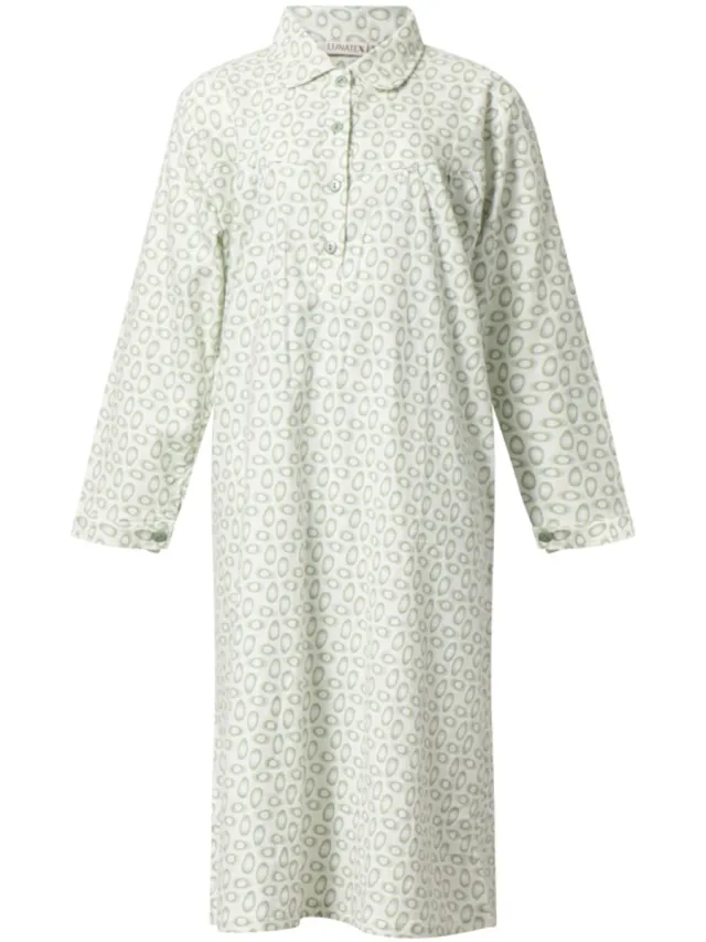 Cocodream Quality Cocodream - Flanellen dames nachthemd - Lange Mouw - Groen