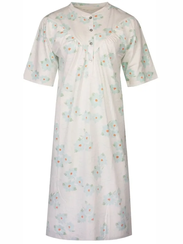 Tenderness Dames Nachthemd - Slaapkleedje - Beige Blauw