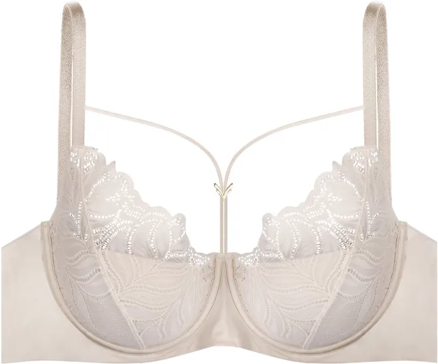 ESOTIQ Korin - Voorgevormde beha - 95C - Kant met bladmotief Beige