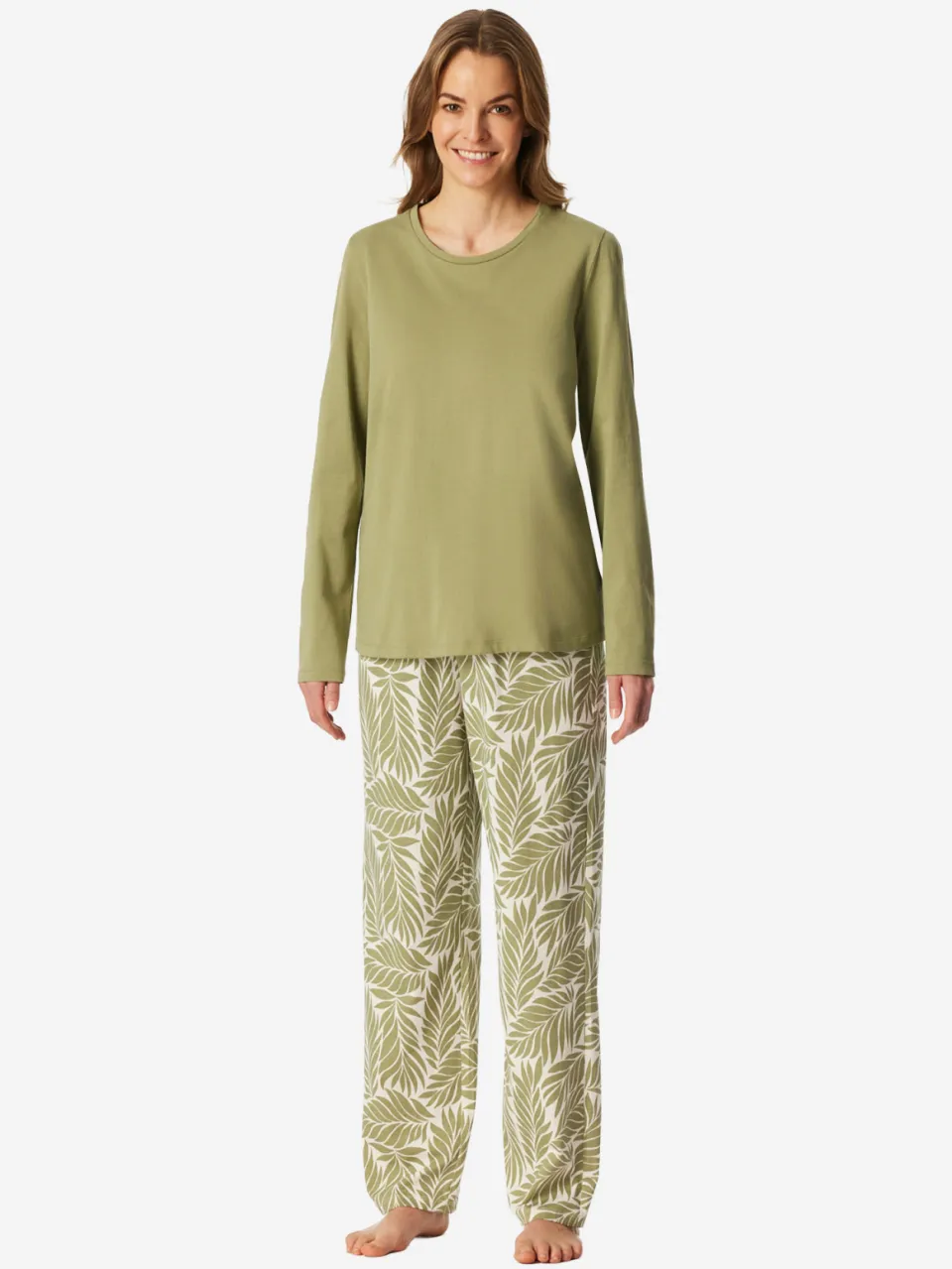 Schiesser Vrouwen Pyjama Comfort Essentials groen, foto 2