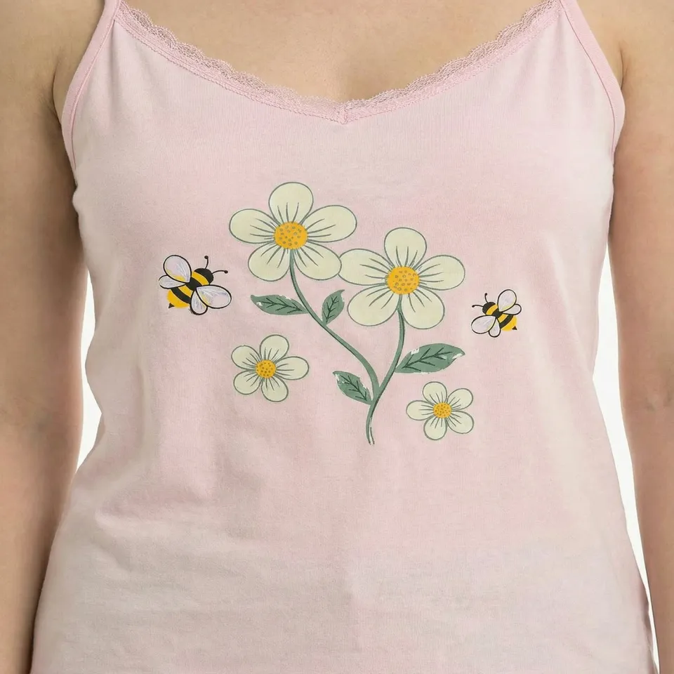 Kisses&Love Dames Zomer Pyjama's met Dunne Bandjes van Katoen KL45200 roze, foto 2