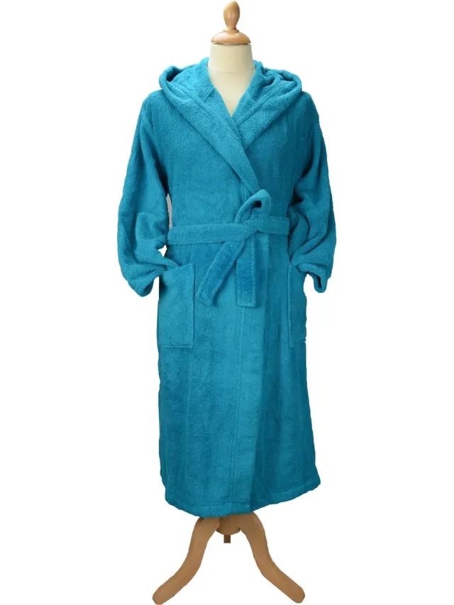 ARTG Robezz - Badjas met Capuchon - 100% Katoen - Badstof - Petrol Blauw - Deep Blue - (3XL)