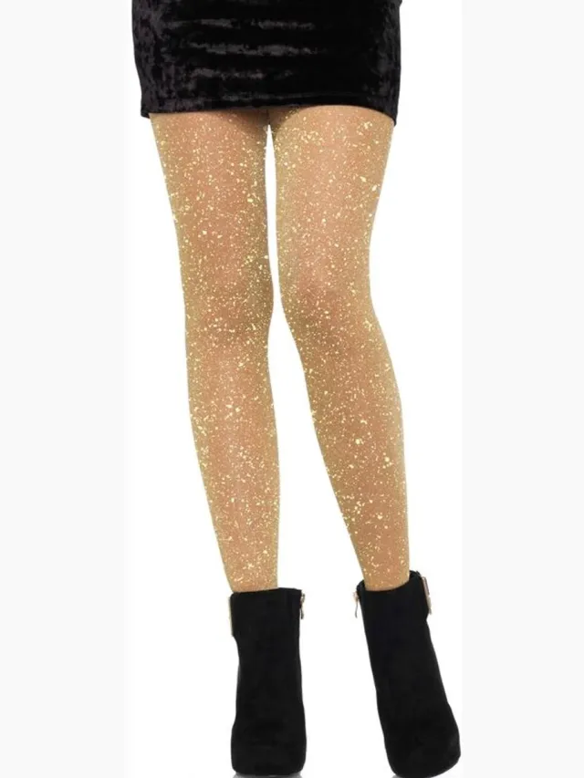 Leg Avenue Lurex sheer pantyhose ["Goud"]