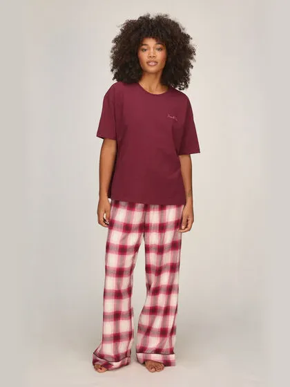 Hunkemöller Pyjamaset Check Paars