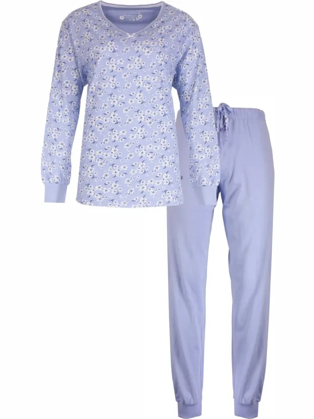 Tenderness Dames Pyjama Set - Bloemetjes print - Blauw