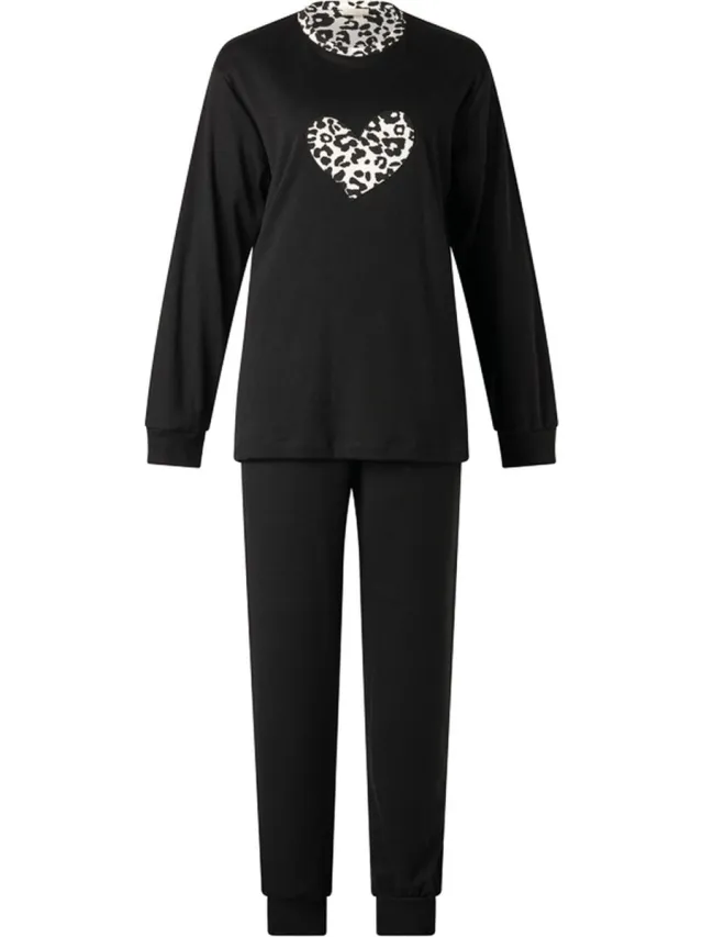 Lunatex Dames pyjama interlock van Lunatex Zwart