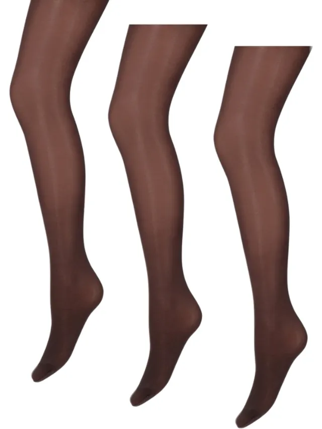 Marianne Glanzende Dames Panty - 35 Denier - 3-Pack - Chocolade