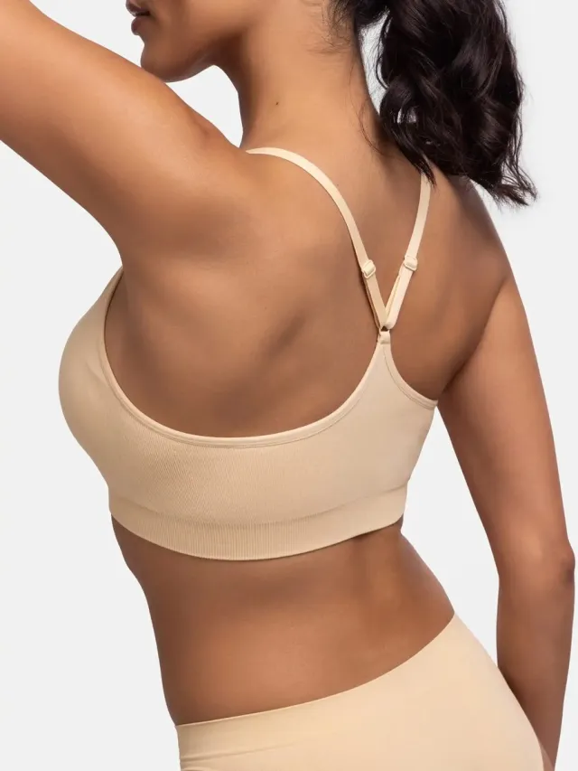 Dorina Bralette met vulling - Revive - Bh topje met spaghetti bandjes zonder beugel - XL - Zwart