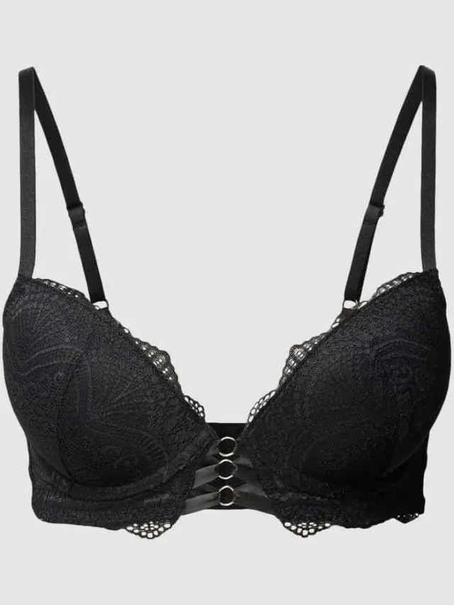 Lascana Push-up-bh met kant, model 'Elenora' Zwart