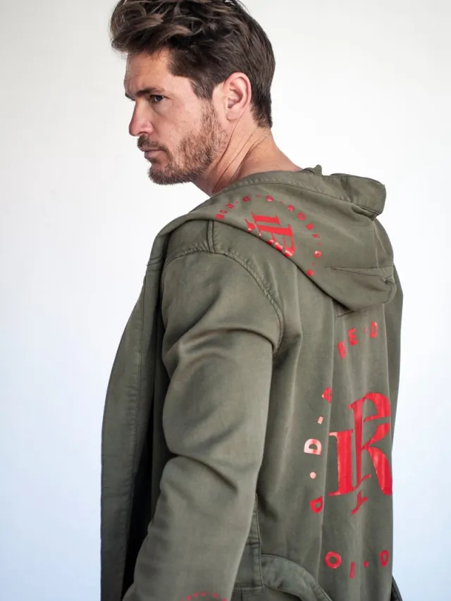 D-Robe Groene badjas D-Robe - capuchon badjas heren - capuchon badjas dames - katoen - unisex - Limited Edition
