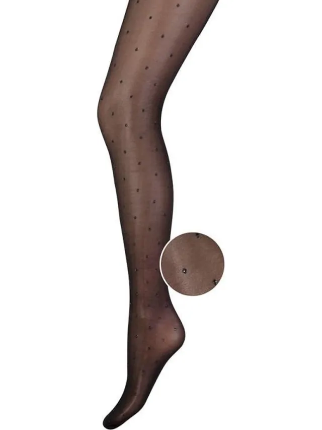 Marianne Panty met stipjes/ glitter-nopjes - 20 denier - zwart