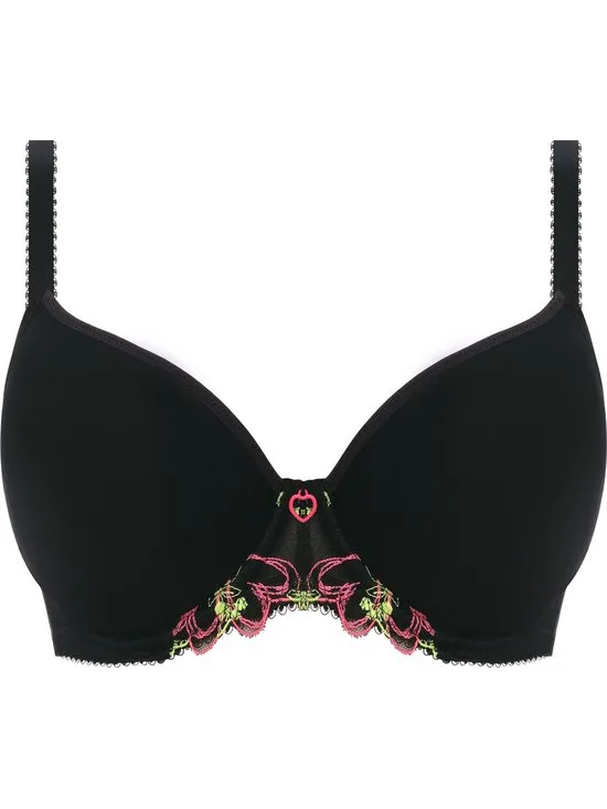 Freya Loveland UW Moulded Plunge T-Shirt Bra Dames Beha Zwart