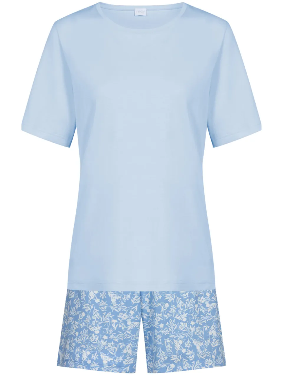 Mey Pyjama met ronde hals blauw