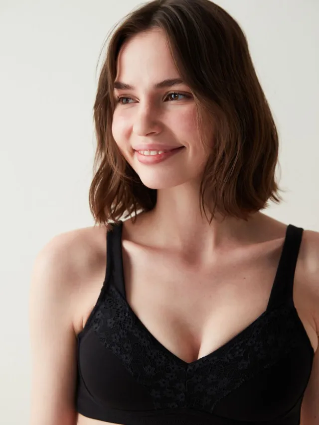 Penti Kant Jersey Bralette Zwart