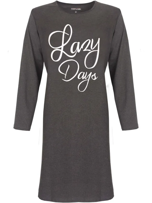 Temptation TPNGD2202A Temptation dames bigshirt Donker Grijs. - Maten: