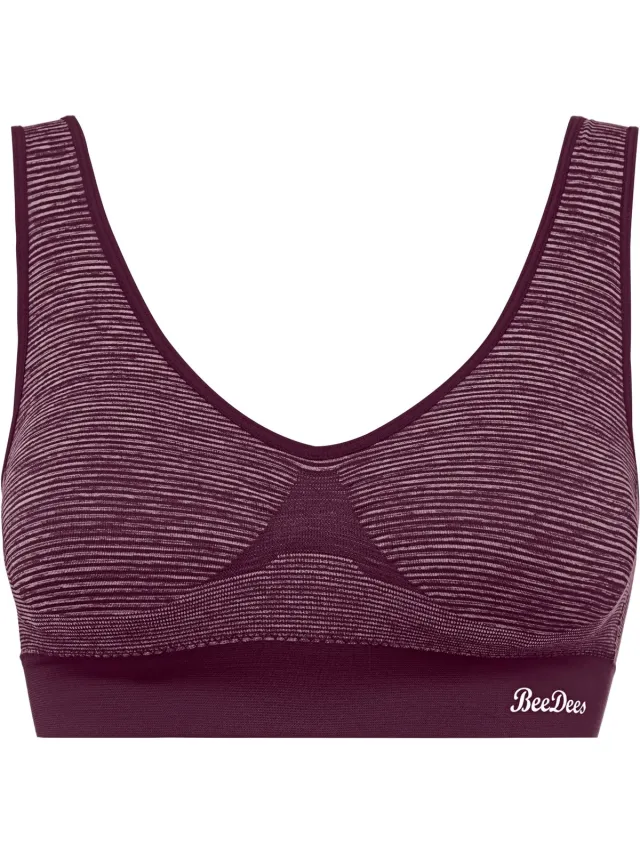 BeeDees Bustier Comfee Crop Top Met uitneembare cups en brede bandjes paars