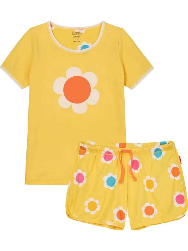 Claesen's Shortama - Daisy - 95% Katoen - 5% Lycra Geel