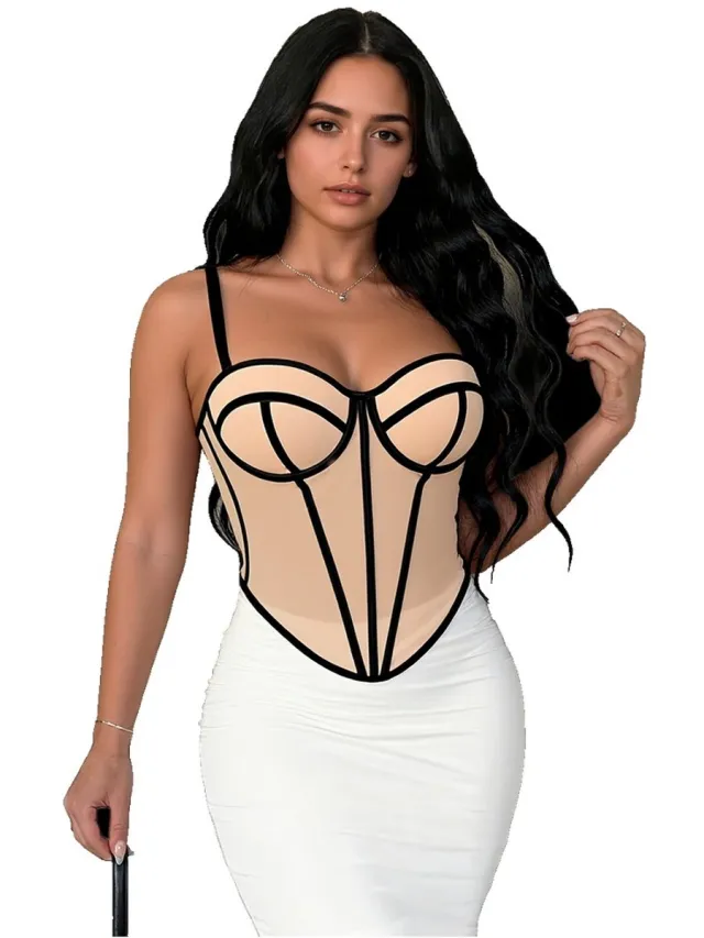 Currero Bodysuit Dames - Shapewear - Bodystocking - Corrigerende Body - Ingebouwde BH - Vormgevend & Afslankend Effect - Licht Beige