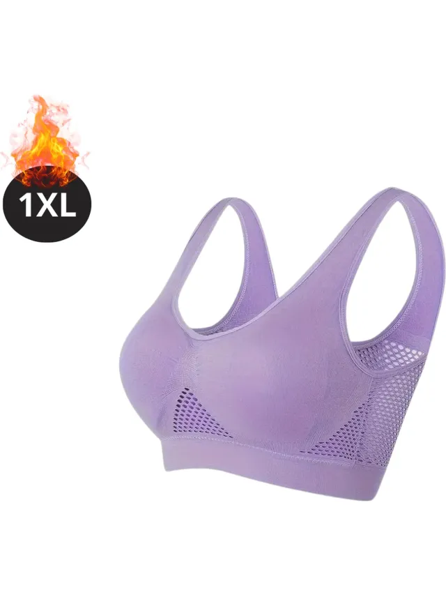 Bovista BH Zonder Beugel - Zonder Bandjes - Push-up Bh's - Comfort Beha - Comfortabel - Sterk - Yoga - Plus Size - Lichtpaars