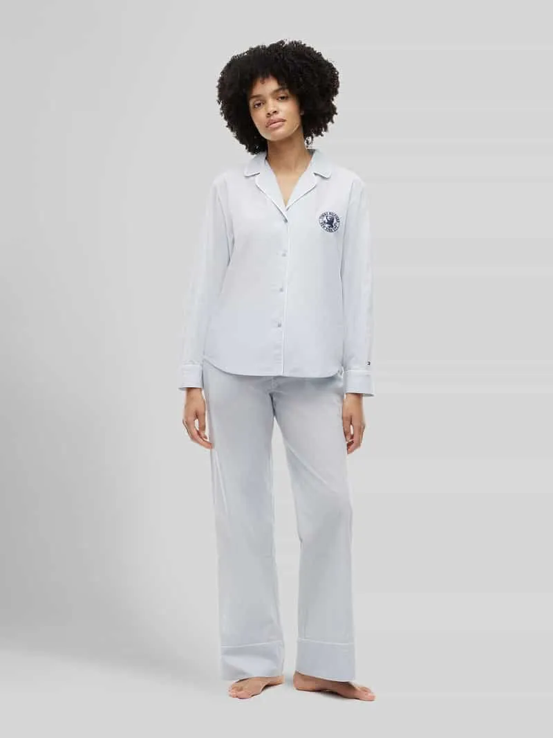 Tommy Hilfiger comfort fit pyjamabovendeel van puur katoen Lichtblauw