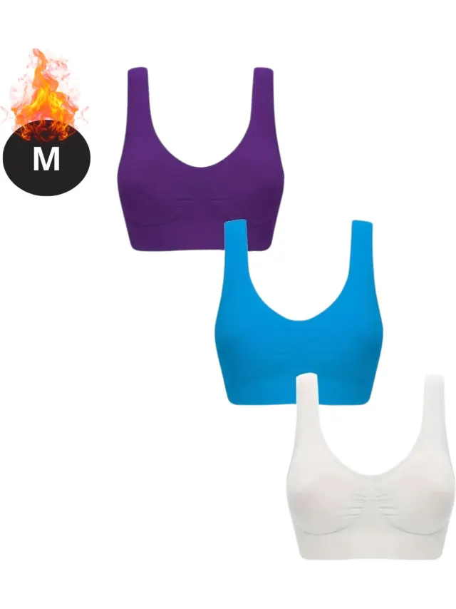 Bovista BH Set Zonder Beugel - Zonder Bandjes - Push-up Bh's - Comfort Beha - Comfortabel - Sterk - Dames - 3 Pack - Gemengd 4