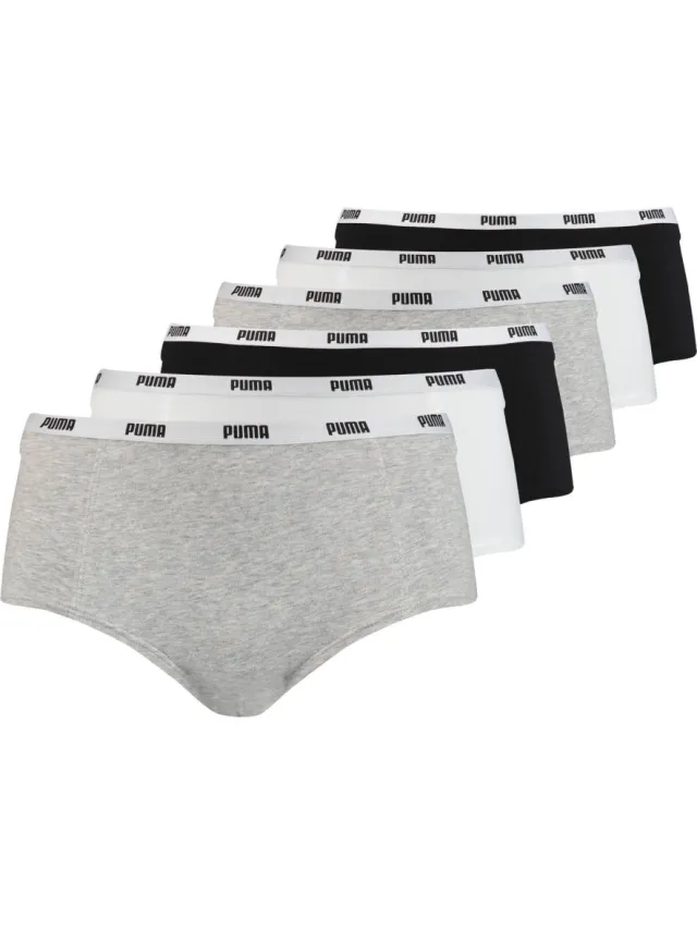 Puma hipster (set van 6) grijs/wit/zwart