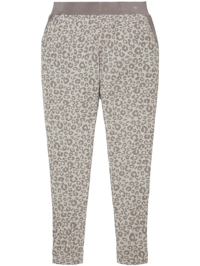 Tom Tailor Pyjamabroek met leoprint - grey-medium-allover