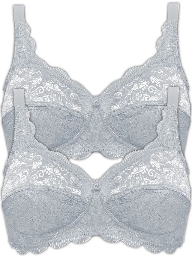 Susa 2-pack BH zonder beugel Latina grijs grijs