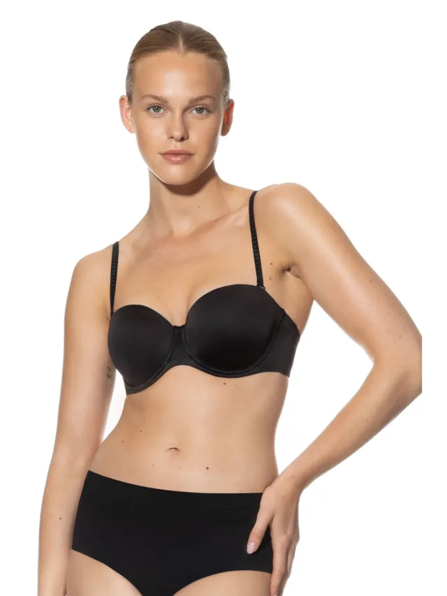 Mey Joan strapless T-shirt-bh met beugel Zwart