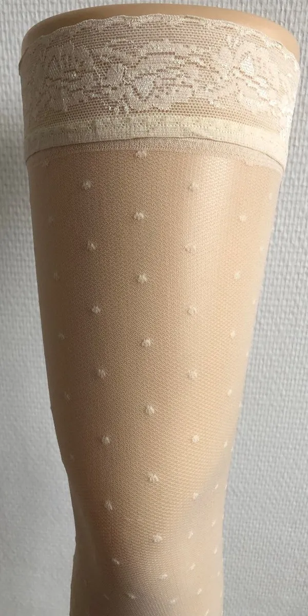 Pretty Polly Hold Up Kousen - Tea Rose - Hold Ups - Stay Ups - Ecru