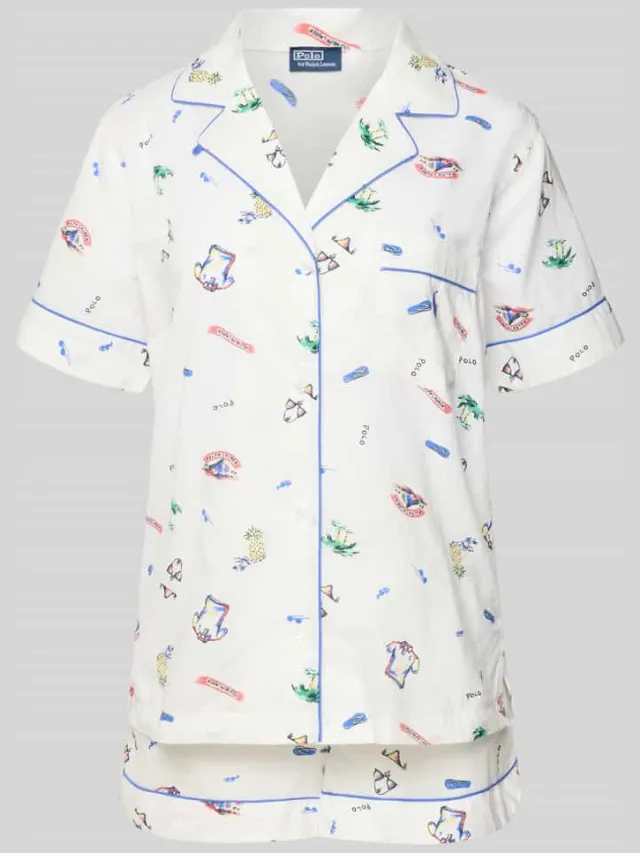 Polo Ralph Lauren comfort fit pyjama van puur katoen Offwhite