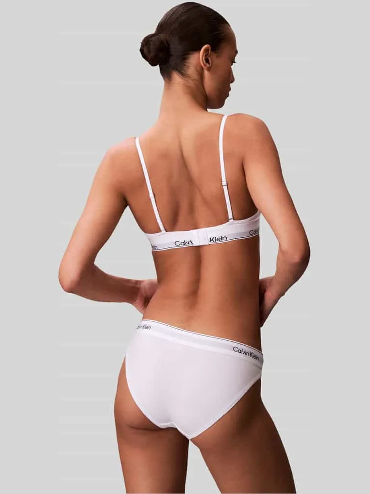 Calvin Klein bh van katoenstretchmix met logo in band wit, foto 4