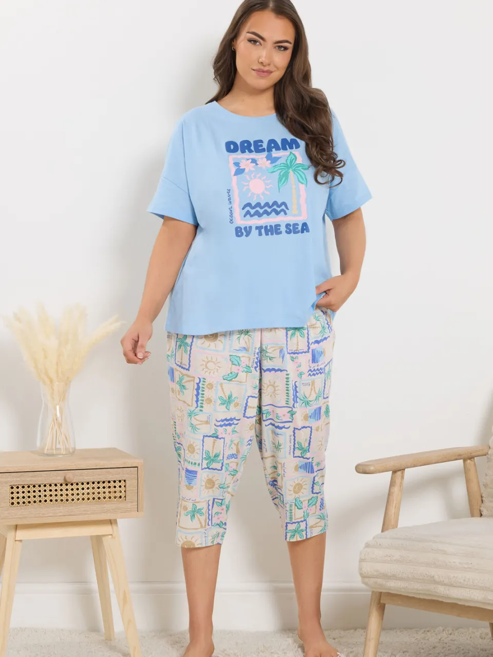 Yours Blauwe 'Dream By The Sea' Pyjamatop-48, foto 3